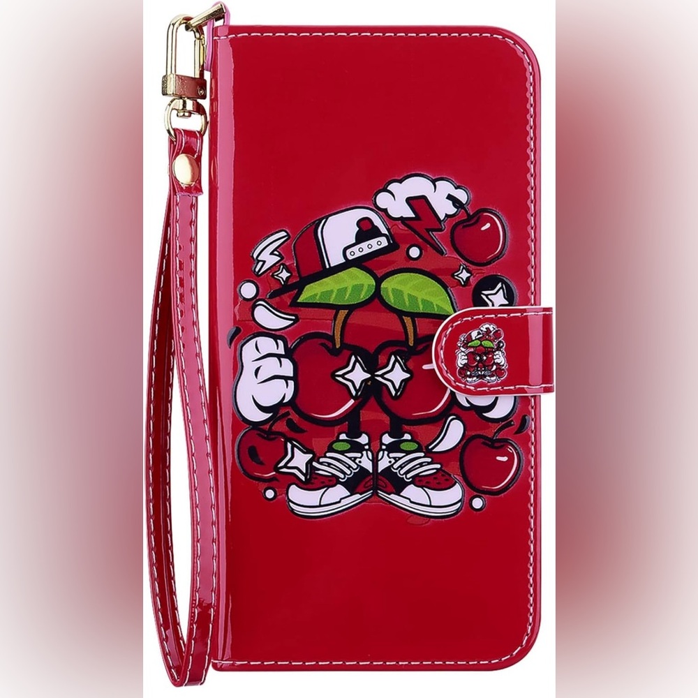 New Apple Cartoon Style Flip Wallet Case with 3 Card Slots IPhone 14 Pro